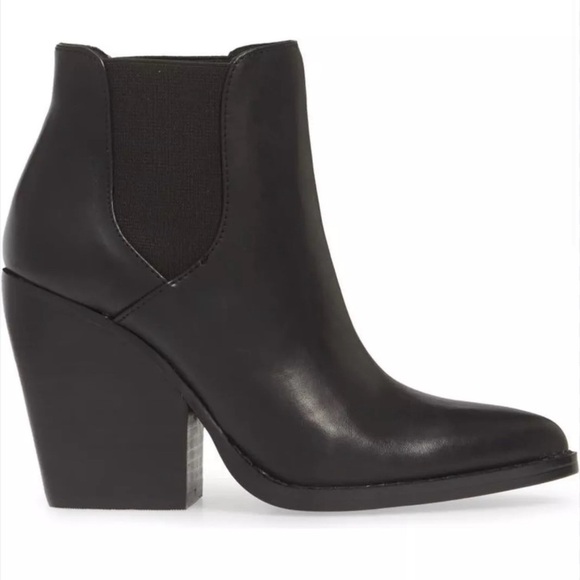 BP Lex Bootie Block Heels In Black Leather  Size 9 Women - Picture 2 of 10
